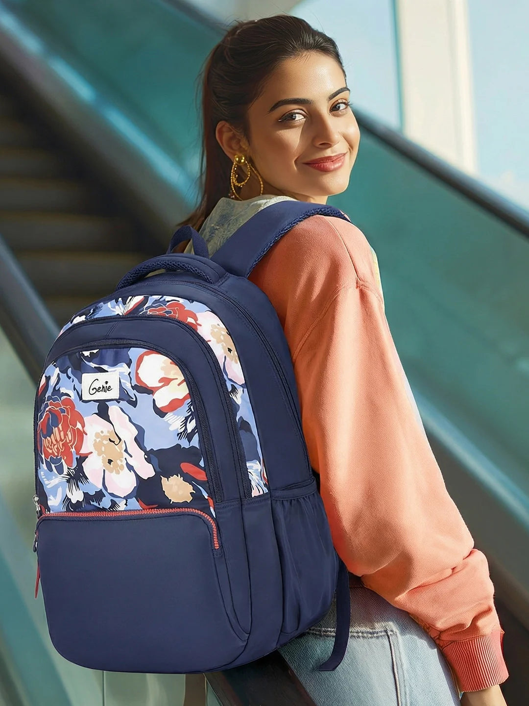 Diasora 36L Laptop Backpack With Raincover - Navy Blue