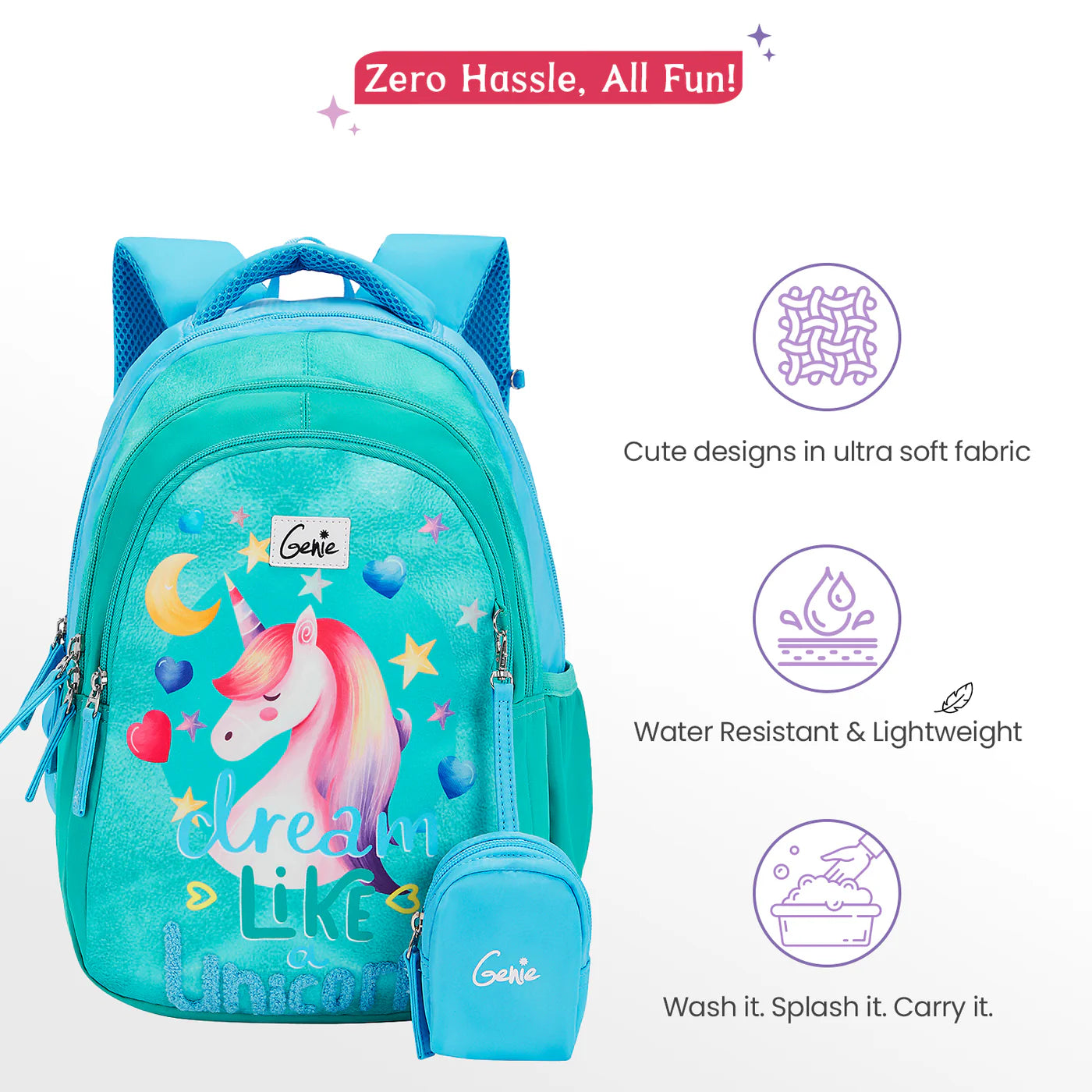 GENIE Unicorndream Small Backpack for Kids 20L