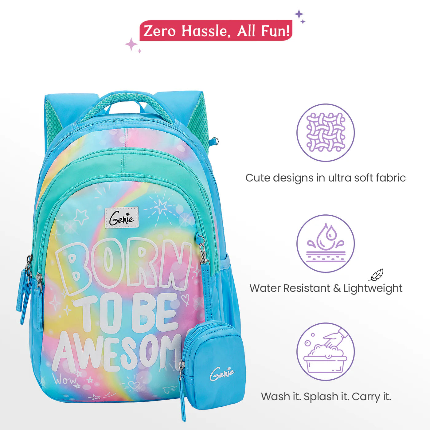 GENIE Awesome Small Backpack for Kids 20L