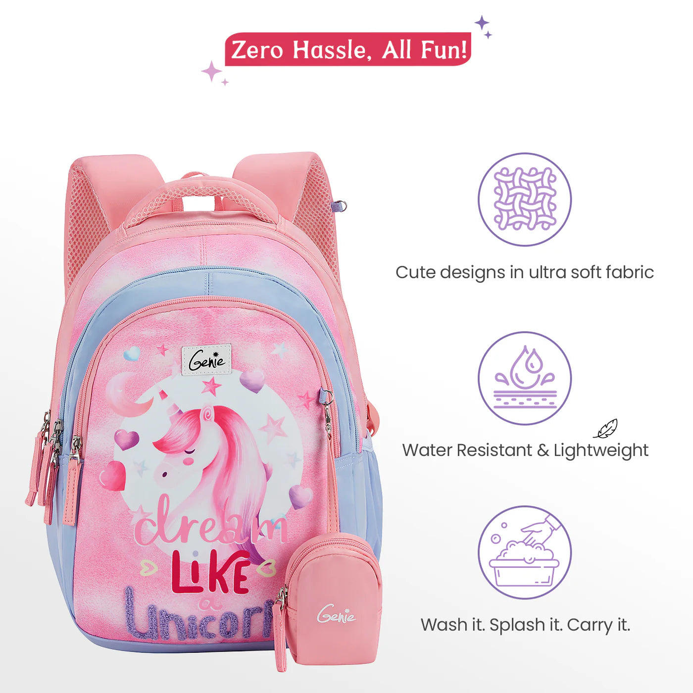 GENIE Unicorndream Small Backpack for Kids 20L