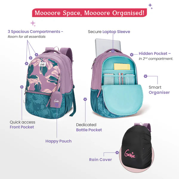 Genie Noah 40L Laptop Backpack With Raincover
