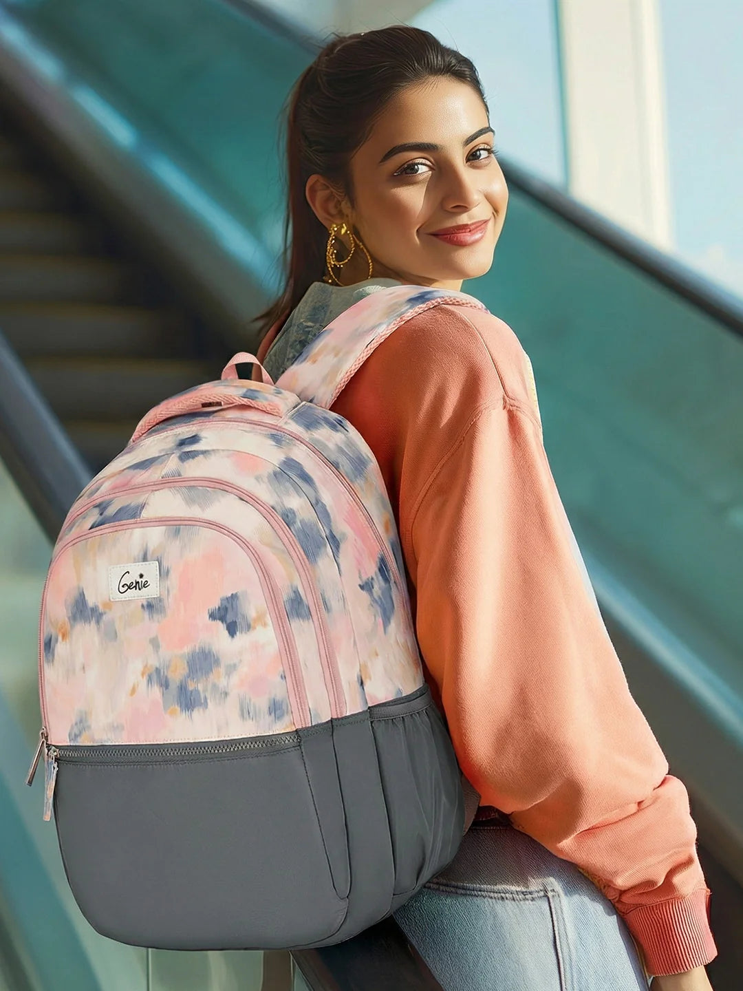 Serena 36L Laptop Backpack With Raincover - Grey