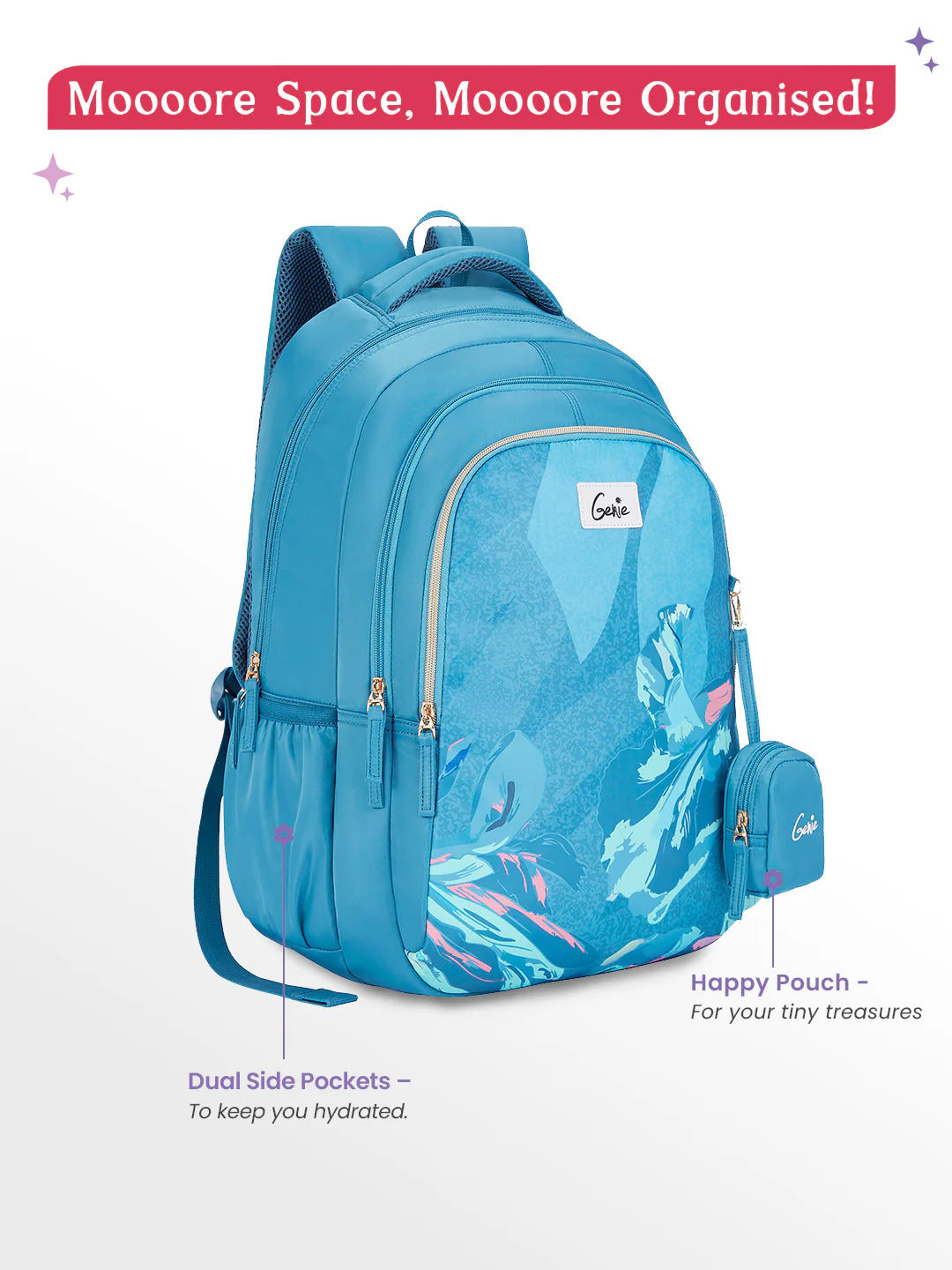 Sea Bloom 36L School Backpack - Steel Blue
