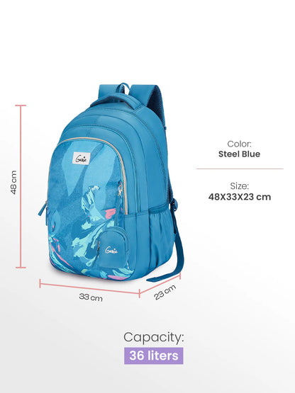 Sea Bloom 36L School Backpack - Steel Blue