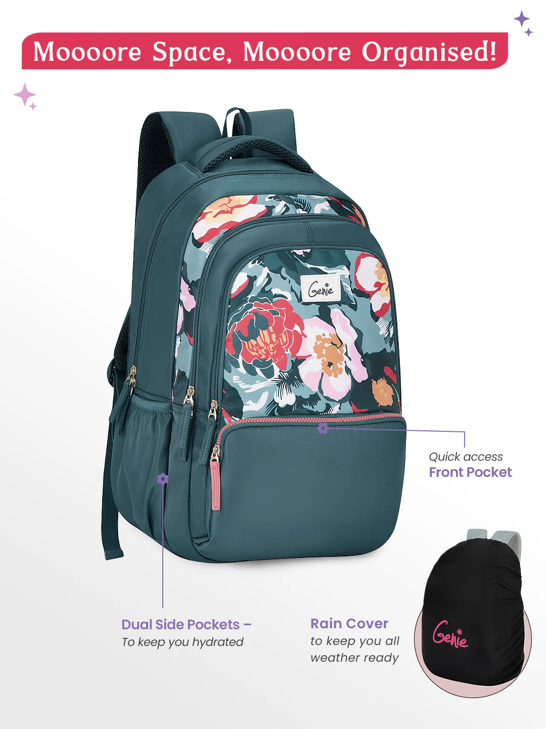 Diasora 36L Laptop Backpack With Raincover - Dark Green