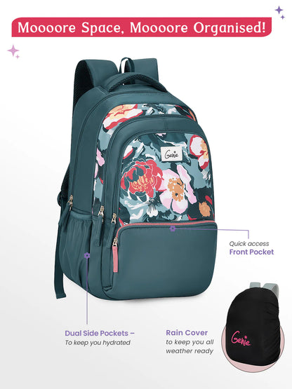 Diasora 36L Laptop Backpack With Raincover - Dark Green