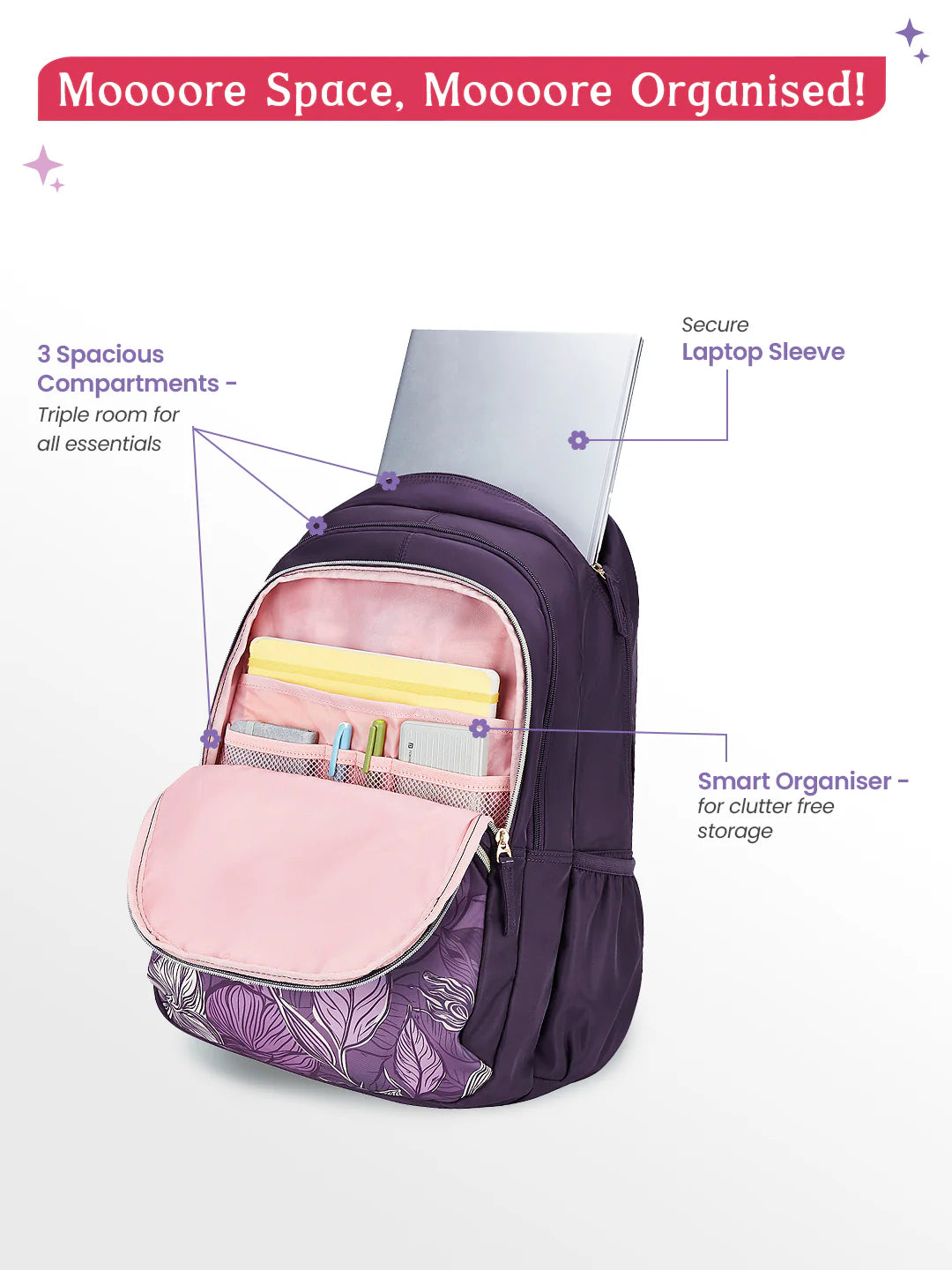 Canopy 36L Laptop Backpack With Raincover - Wine Red