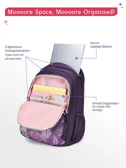 Canopy 36L Laptop Backpack With Raincover - Wine Red