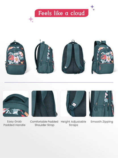 Diasora 36L Laptop Backpack With Raincover - Dark Green