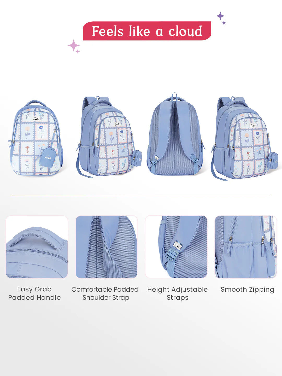 Liora 36L School Backpack - Pearl Blue