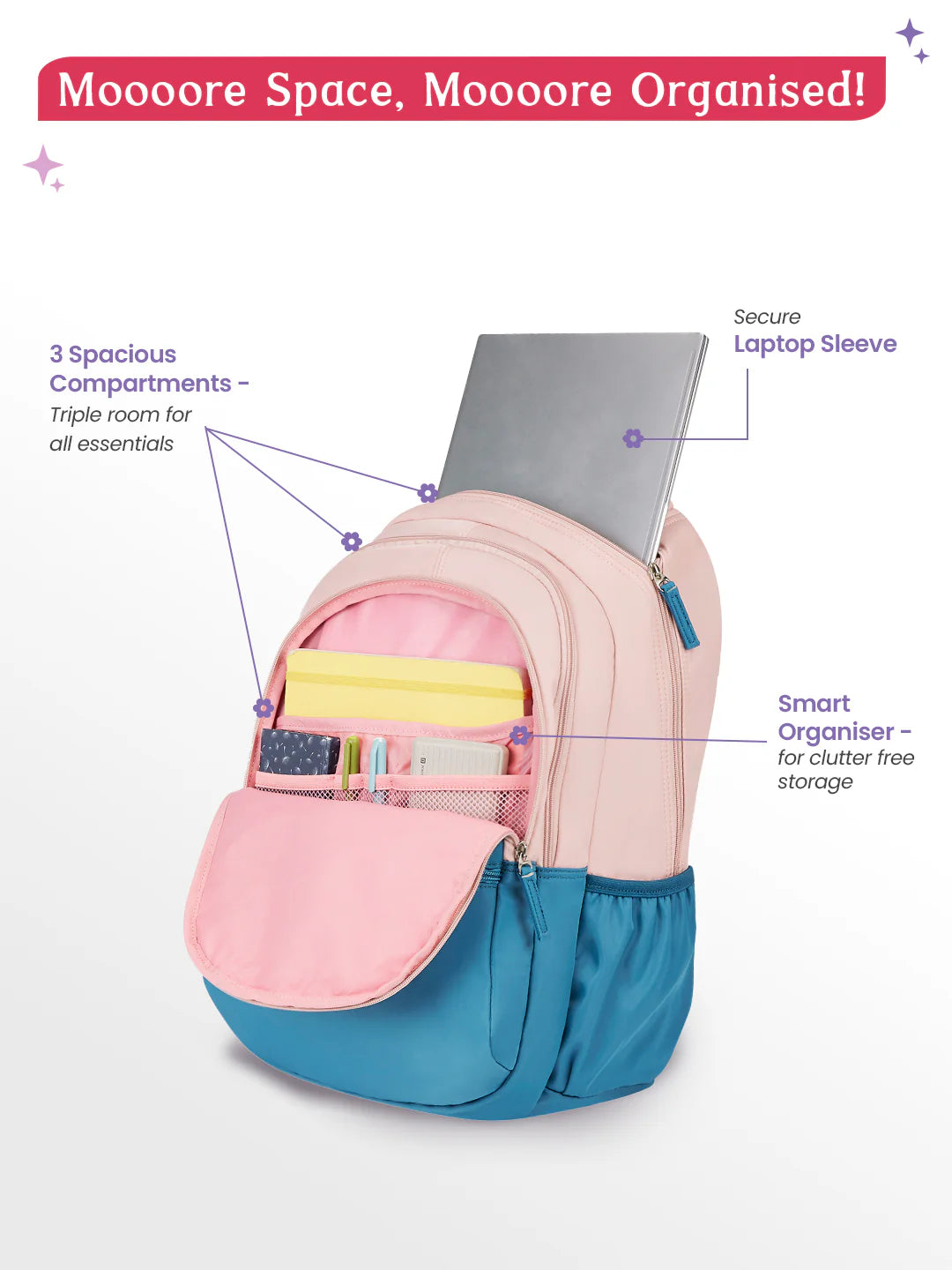 Celestia 36L Laptop Backpack - Bluish green