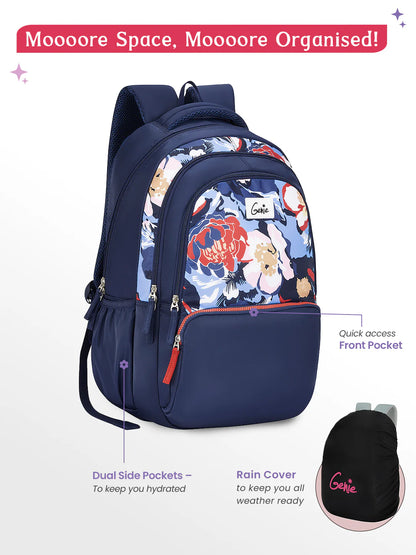 Diasora 36L Laptop Backpack With Raincover - Navy Blue