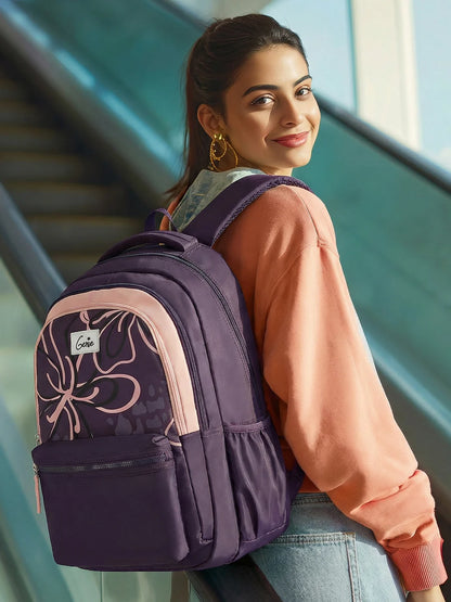 Rosalin 36L Laptop Backpack With Raincover - Wine Red