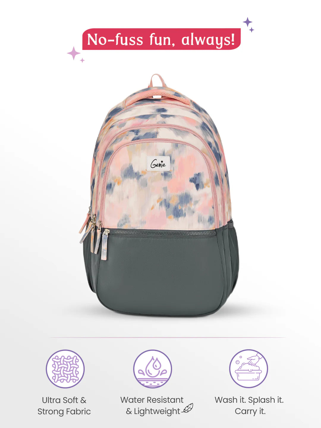 Serena 36L Laptop Backpack With Raincover - Grey