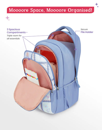 Liora 36L School Backpack - Pearl Blue