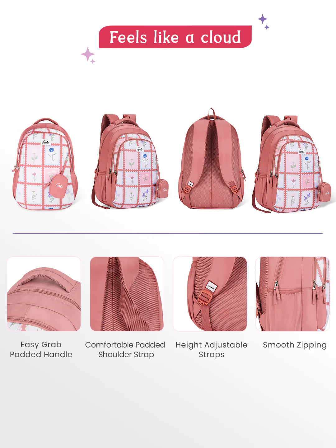 Liora 36L School Backpack - Rose