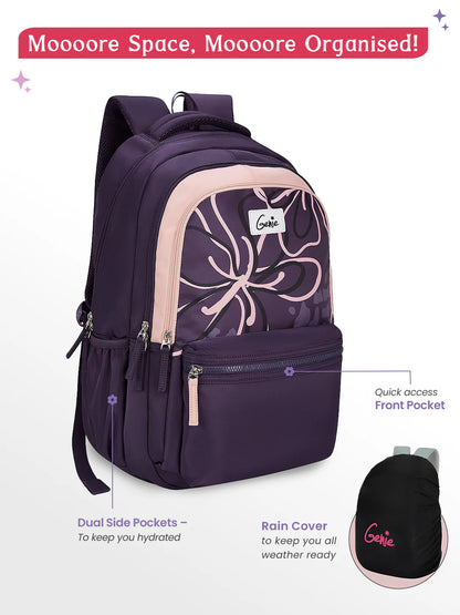 Rosalin 36L Laptop Backpack With Raincover - Wine Red