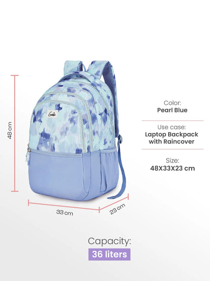 Serena 36L Laptop Backpack With Raincover - Pearl Blue