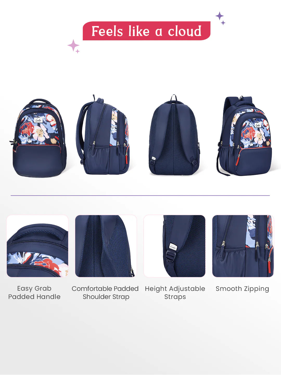 Diasora 36L Laptop Backpack With Raincover - Navy Blue