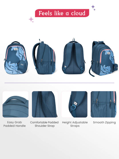 Mira 36L School Backpack - Navy Blue