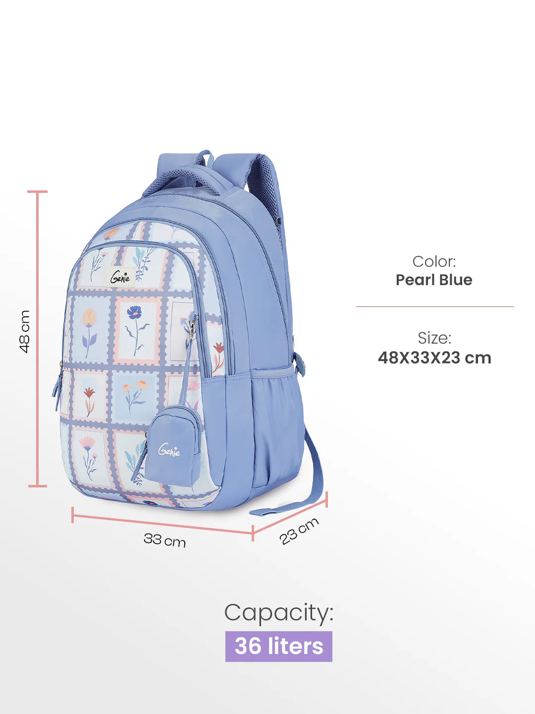 Liora 36L School Backpack - Pearl Blue