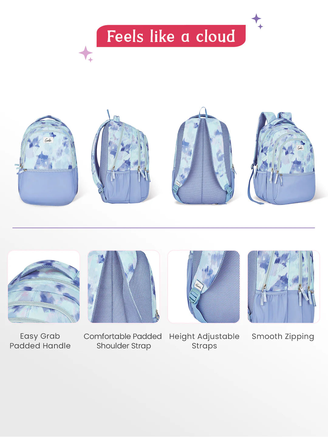 Serena 36L Laptop Backpack With Raincover - Pearl Blue
