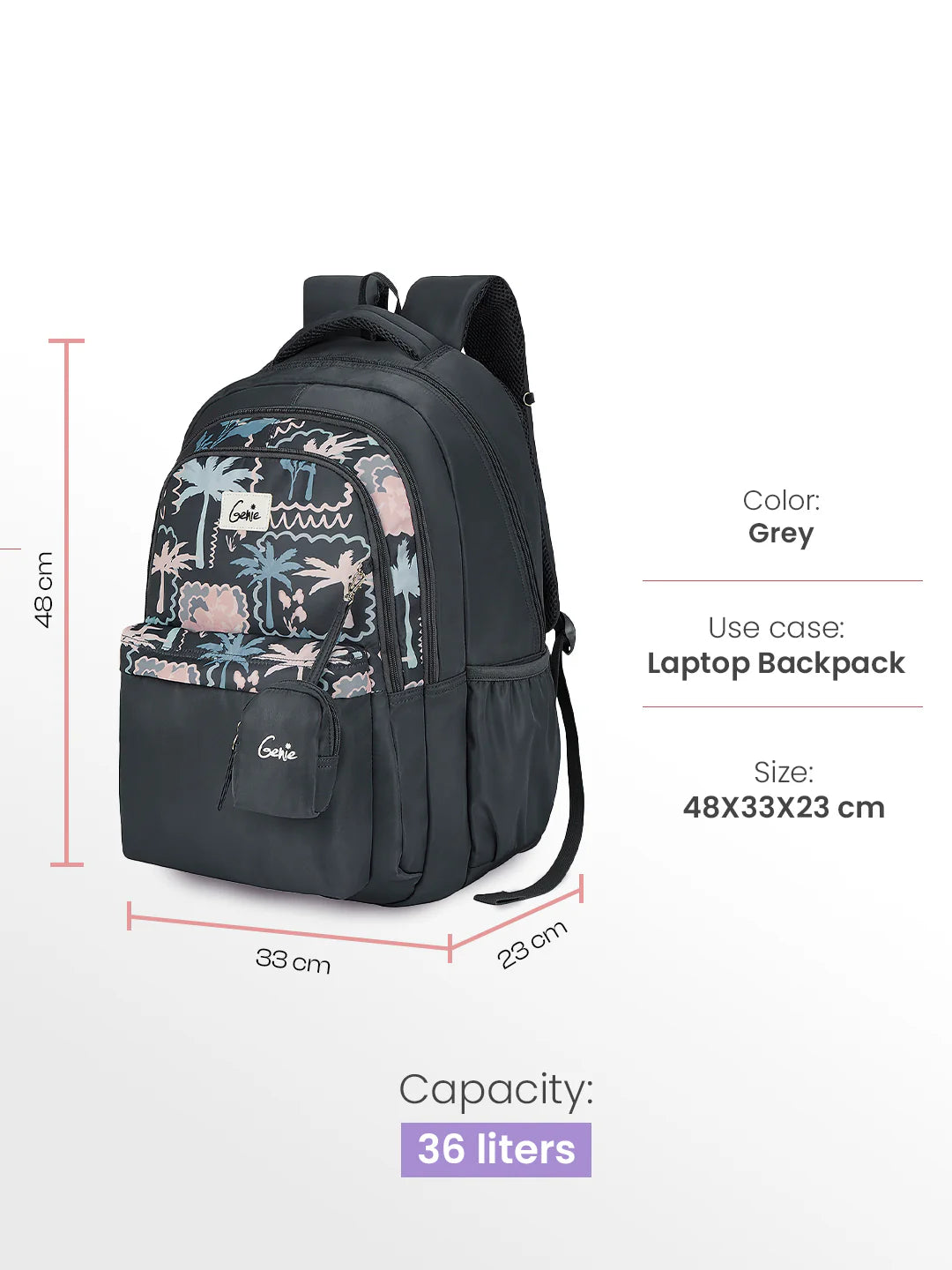 Mirana 36L Laptop Backpack - Grey