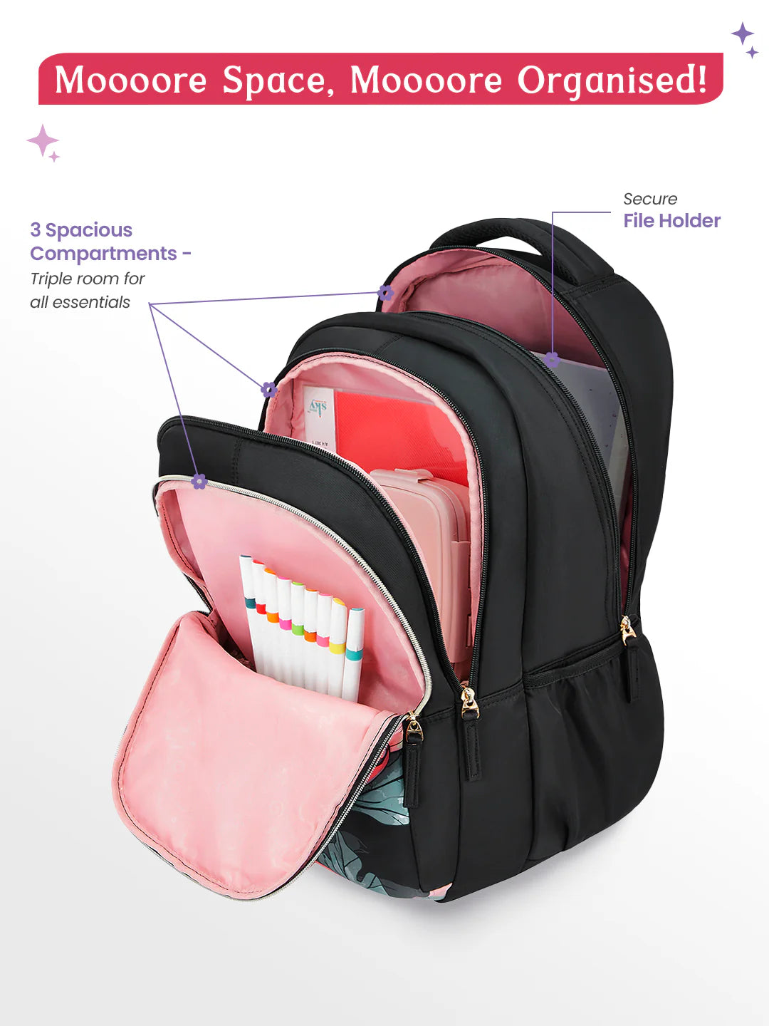 Aurela 36L School Backpack - Black