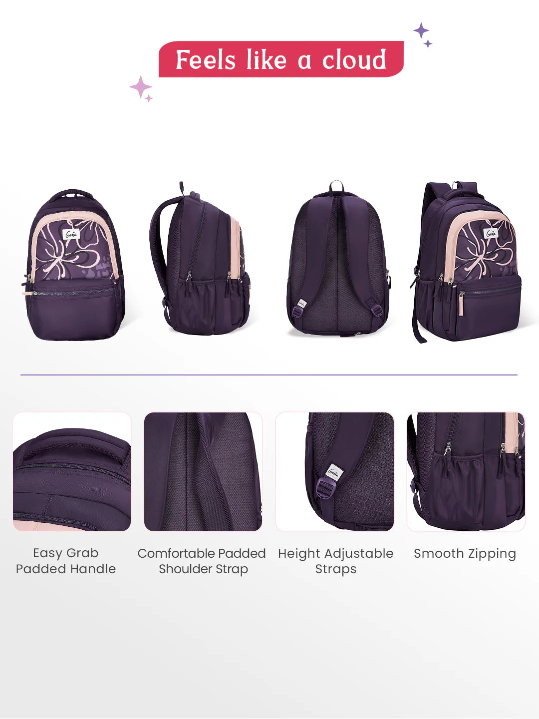 Rosalin 36L Laptop Backpack With Raincover - Wine Red