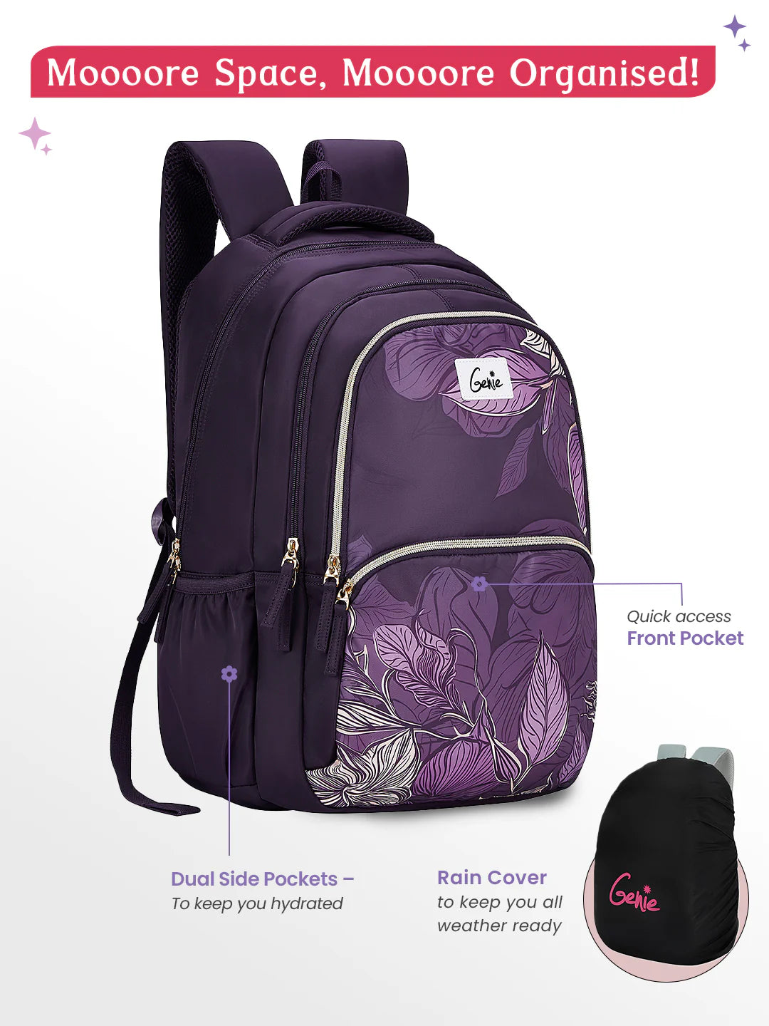 Canopy 36L Laptop Backpack With Raincover - Wine Red