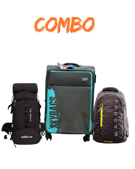 COMBO 03 - BACKPACK ,STROLLY AND TREKKING BAG
