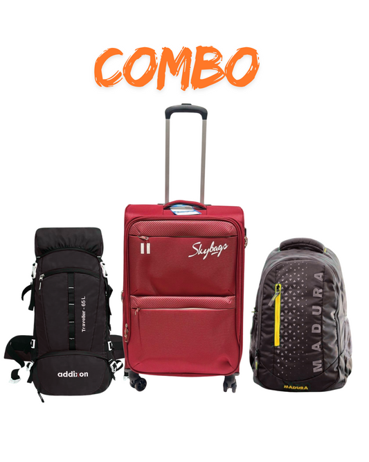 COMBO 02 - BACKPACK ,STROLLY AND TREKKING BAG