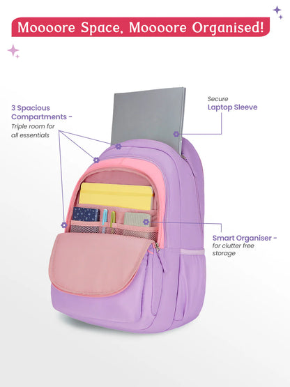 Rosalin 36L Laptop Backpack With Raincover - Lavender